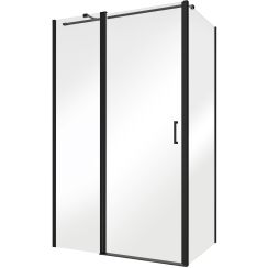 Besco Exo-CH Black douchewand 80 cm zwart mat/helder glas PCH-8B-190C