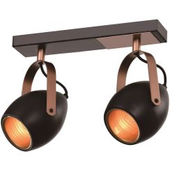Candellux Anica plafondlamp 2x40 W zwart-koper 92-81797