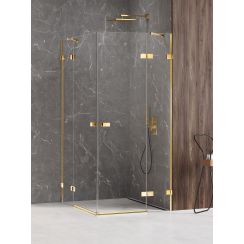 New Trendy Avexa Gold Shine douchecabine 110x110 cm vierkant gouden glans/helder glas EXK-1866