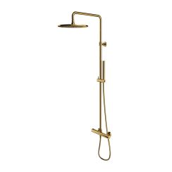Omnires Y doucheset wand met thermostaat met regendouche gouden Y1244SUGL