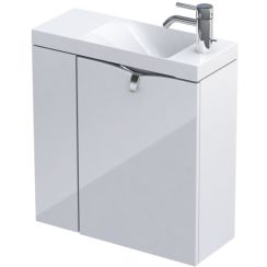 Oristo Siena wastafel met kast 55 cm wit OR45-ZD2D-55-1-L
