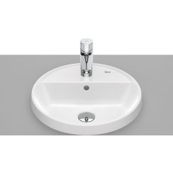 Roca Gap wastafel 40x40 cm rond inbouw wit glans A3270Y4000