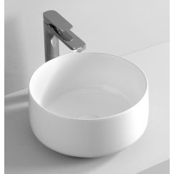 Art Ceram Cognac wastafel 35x35 cm rond opbouw wit glans COL00405;00