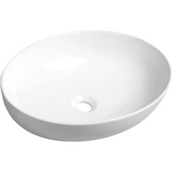 Sapho Ofelie wastafel 52x40 cm ovaal opbouw wit glans AR433