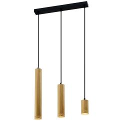 Candellux Tubo hanglamp 3x25 W zwart-hout 33-79114