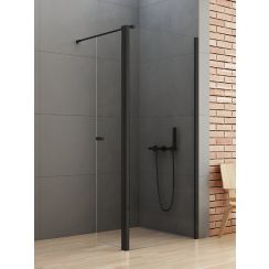 New Trendy New Soleo Black inloopdouchewand 70 cm zwart mat/helder glas K-0777