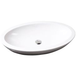 Isvea Sistema wastafel 75x42 cm ovaal opbouw wit glans 10AR65075