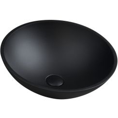 Sapho Beauty wastafel 42x42 cm rond opbouw zwart mat TY181B