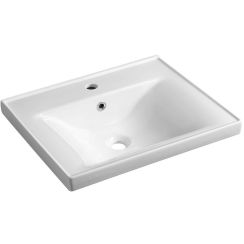 Aqualine Sava wastafel 55x46 cm rechthoekig klassiek-meubel wit glans 2055