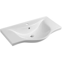 Aqualine Zara wastafel 79.5x46 cm halfrond klassiek-meubel wit glans 10080