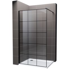 Hagser Agatha inloopdouchewand 110 cm zwart mat/helder glas HGR12000022