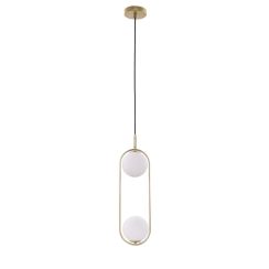 Candellux Cordel hanglamp 2x28 W wit-messing 32-73464