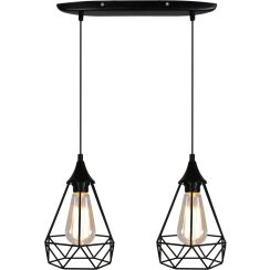 Candellux Graf hanglamp 2x60 W zwart 32-62895