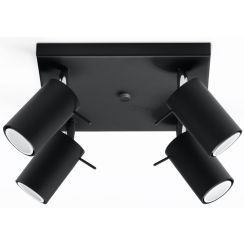 Sollux Lighting Ring plafondlamp 4x40 W zwart SL.0094
