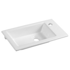 Aqualine Zuno wastafel 50x25 cm rechthoekig meubel wit glans 9050