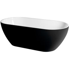 Polysan Reduta vrijstaand bad 171x81 cm ovaal wit-zwart-tweekleurig 72973