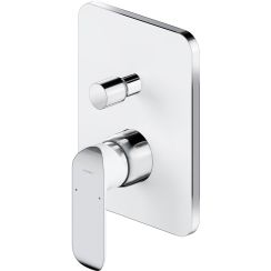 Omnires Sacramento bad- en douchekraan inbouw chroom-wit SC2335XCRB