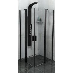 Polysan Zoom Line Black douchecabine 90x90 cm vierkant zwart mat/helder glas ZL5415B