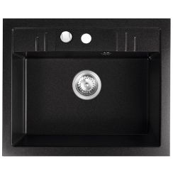 FDesign Carioca spoelbak van graniet 58x48 cm grijs/grafiet/onyx FD9-11-4858-22