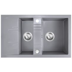 FDesign Carioca spoelbak van graniet 79x48 cm grijs/grafiet/onyx FD9-15-4879-44