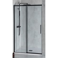 Polysan Altis Line Black douchedeur 151 cm schuifbaar zwart mat/helder glas AL4212B