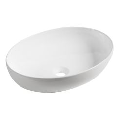 Laveo Desna wastafel 51x39 cm ovaal opbouw wit glans VUD6251
