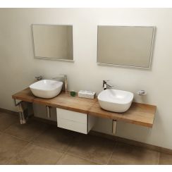 Sapho Avice badkamerblad 200x49.5 cm grafiet-hout AV208