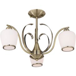 Candellux Opera plafondlamp 3x60 W wit-edelroest 33-54951
