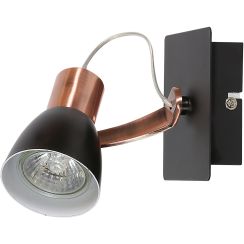 Candellux Markus wandlamp 1x50 W zwart-koper 91-35554-M