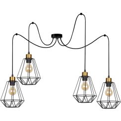 Candellux Primo hanglamp 4x60 W zwart-edelroest 34-00309