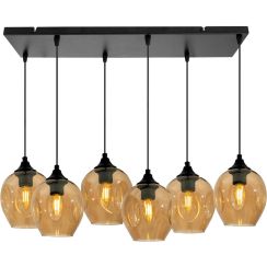 Candellux Aspa hanglamp 6x40 W zwart-bruin 36-00620