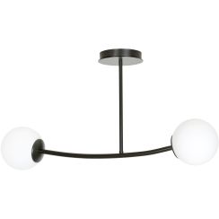 Emibig Halldor plafondlamp 2x10 W zwart-melkachtig 1024/2