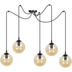 Emibig Gigi hanglamp 5x10 W zwart-amber 938/5