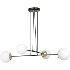 Emibig Ognis hanglamp 4x10 W zwart-gouden-melkachtig 966/4