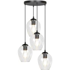Emibig Istar hanglamp 4x15 W zwart-doorzichtig 679/4PREM