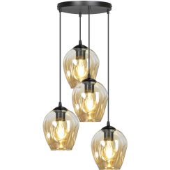 Emibig Istar hanglamp 4x15 W zwart-amber 681/4PREM