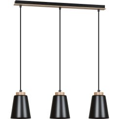 Emibig Bolero hanglamp 3x15 W zwart-hout 442/3