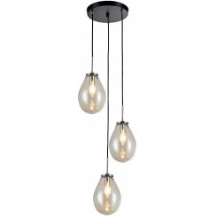 Light Prestige Fondi hanglamp 3x40 W zwart-doorzichtig LP-1214/3P