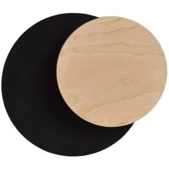 Emibig Circle wandlamp 1x8 W zwart-hout 970/2