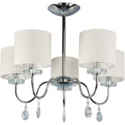 Candellux Estera plafondlamp 5x40 W chroom-crème 35-11671