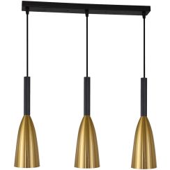 Light Prestige Solin hanglamp 3x60 W zwart-gouden LP-181/3LGD