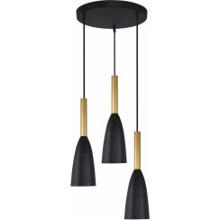 Light Prestige Solin hanglamp 3x60 W zwart-gouden LP-181/3PBK/GD