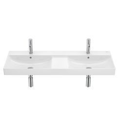 Roca Ona wastafel 120x46 cm rechthoekig klassiek-dubbele wit glans A32768BS00