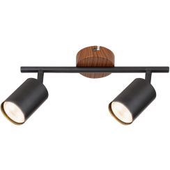 Rabalux Edmund plafondlamp 2x25 W zwart-hout 5296
