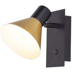 Rabalux Alvaro wandlamp 1x40 W zwart-gouden 3157
