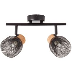 Rabalux Grendel plafondlamp 2x40 W zwart-hout 3128