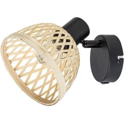 Rabalux Rattan wandlamp 1x15 W zwart-beige 3133
