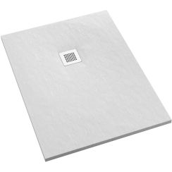 Schedpol Kalait White Stone rechthoekige douchebak + afdekrooster 120x100 cm wit 3.3125/B/ST-M2
