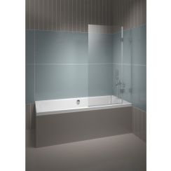 Riho Scandic badscherm 85 cm tweedelig chroom glans/helder glas G001144120