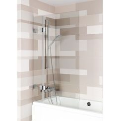 Riho Scandic badscherm 95 cm tweedelig chroom glans/helder glas G001155120